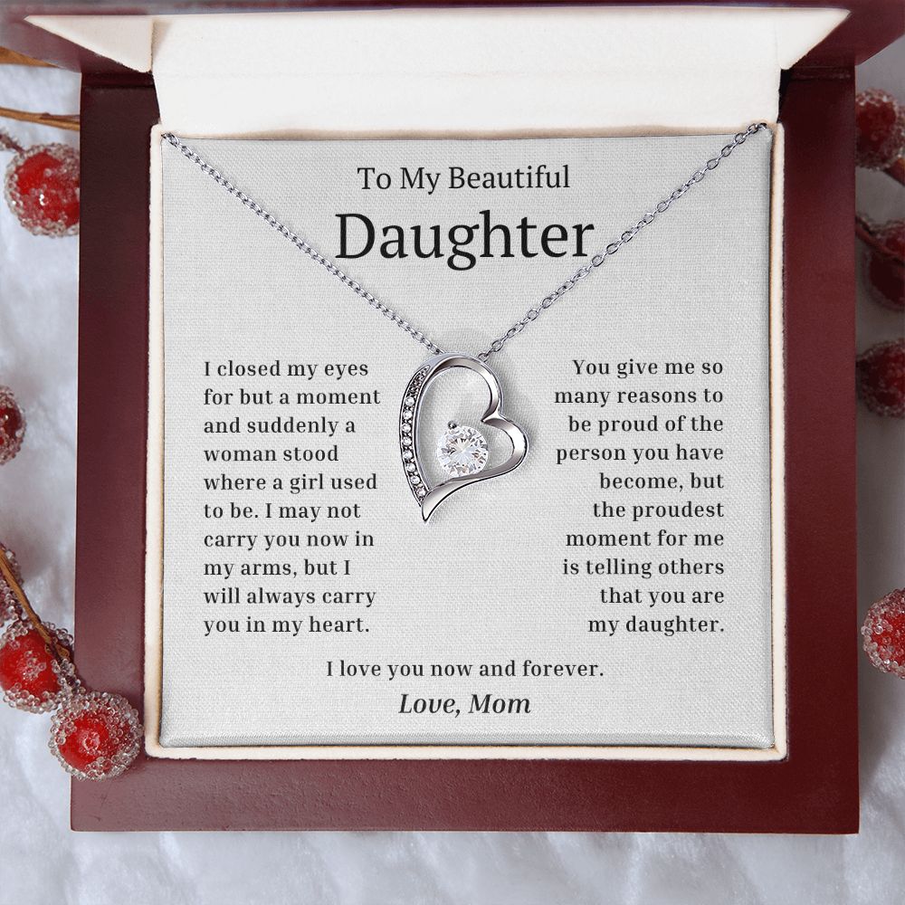 My Beautiful Daughter Closed My Eyes Forever Love Necklace