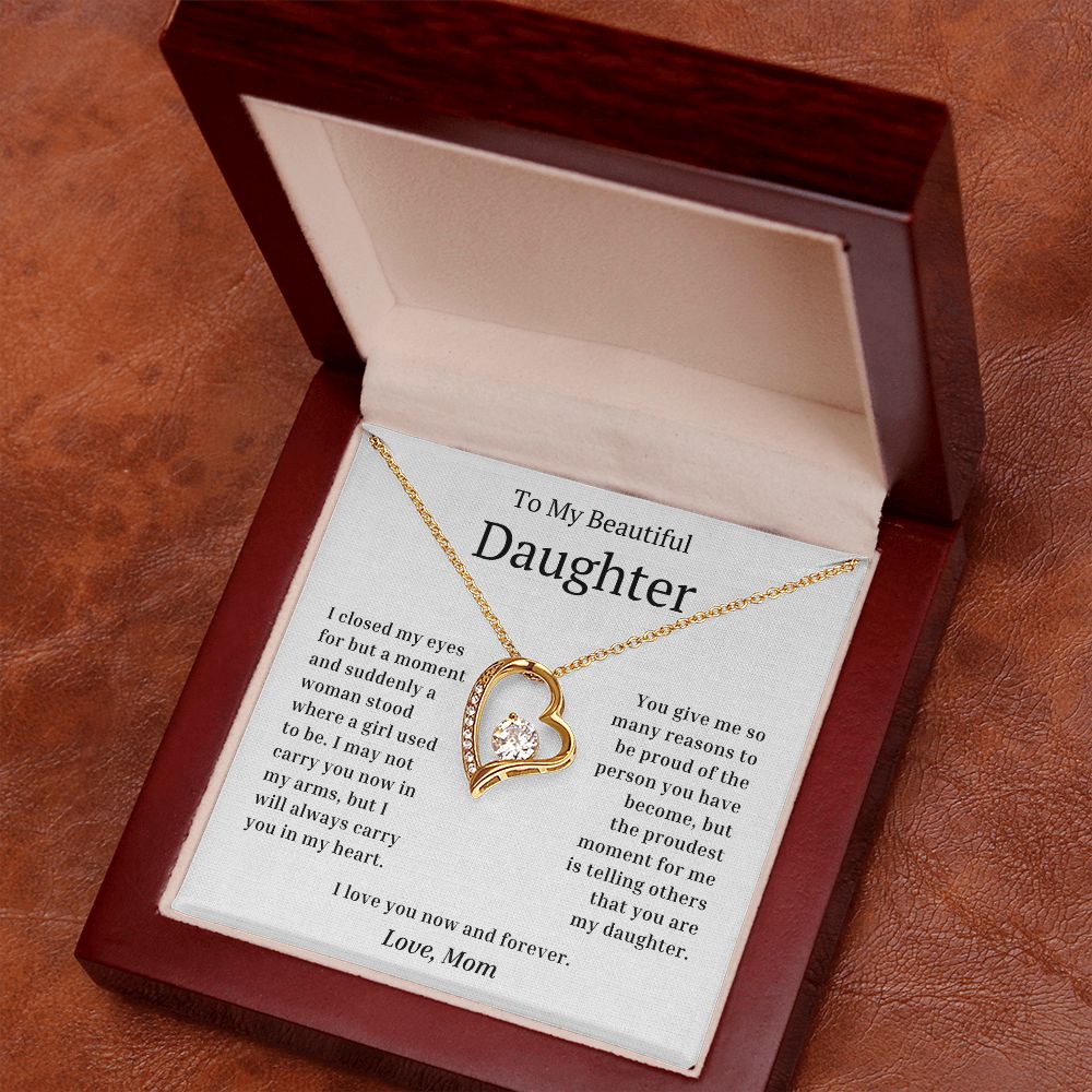 My Beautiful Daughter Closed My Eyes Forever Love Necklace