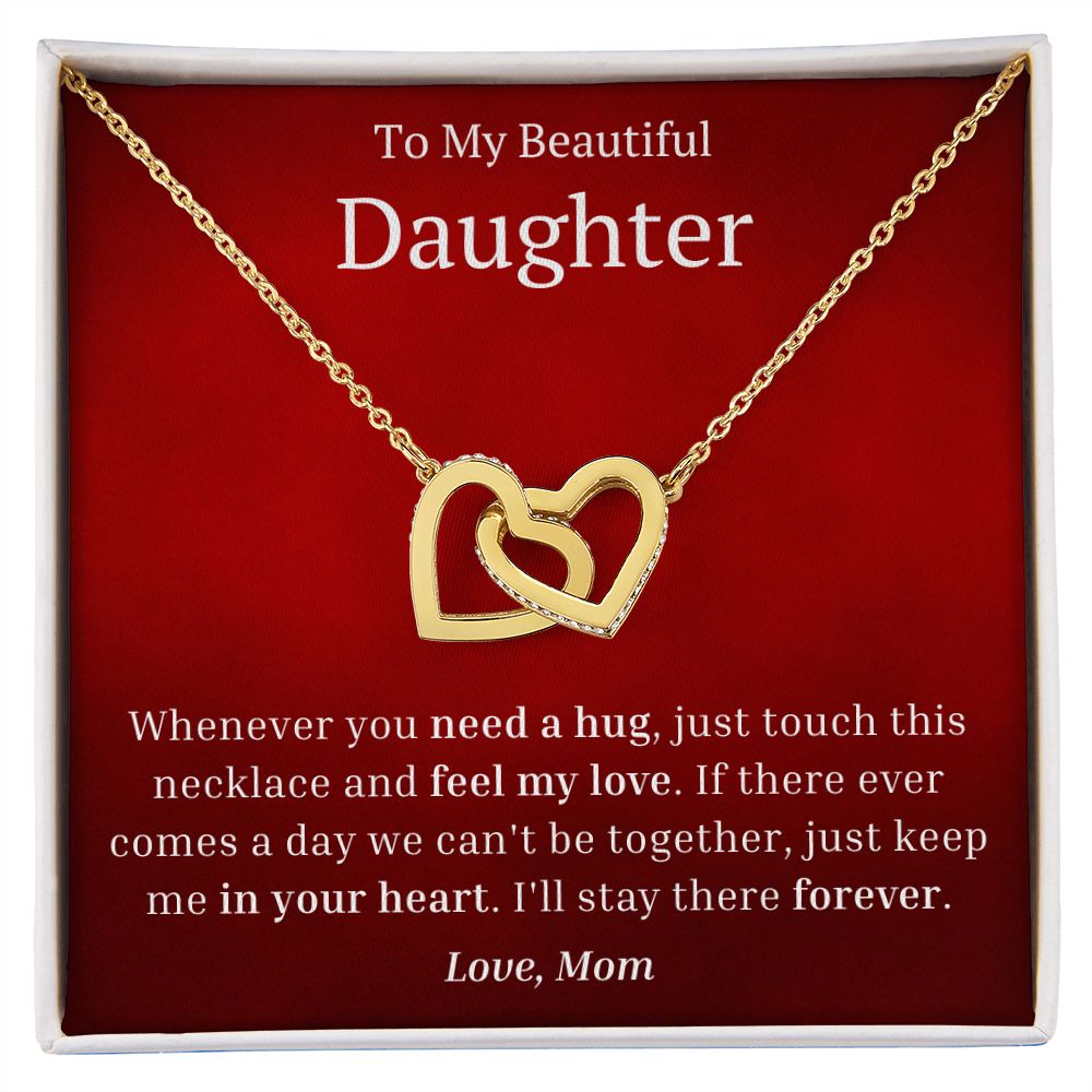 My Beautiful Daughter Interlocking Hearts Necklace