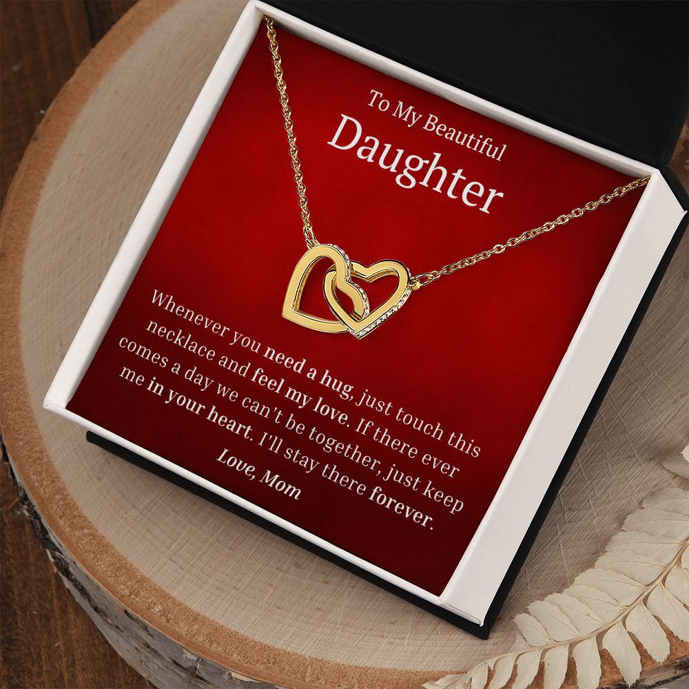 My Beautiful Daughter Interlocking Hearts Necklace