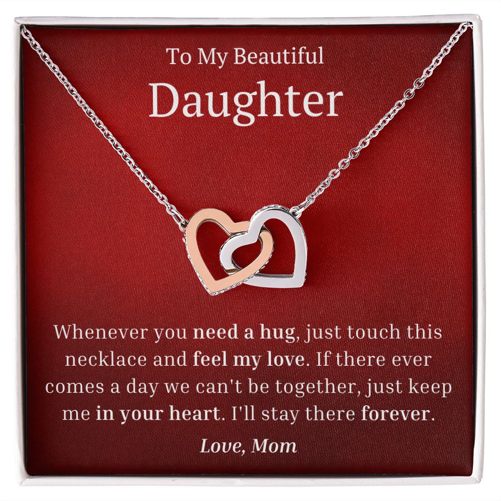 My Beautiful Daughter Interlocking Hearts Necklace