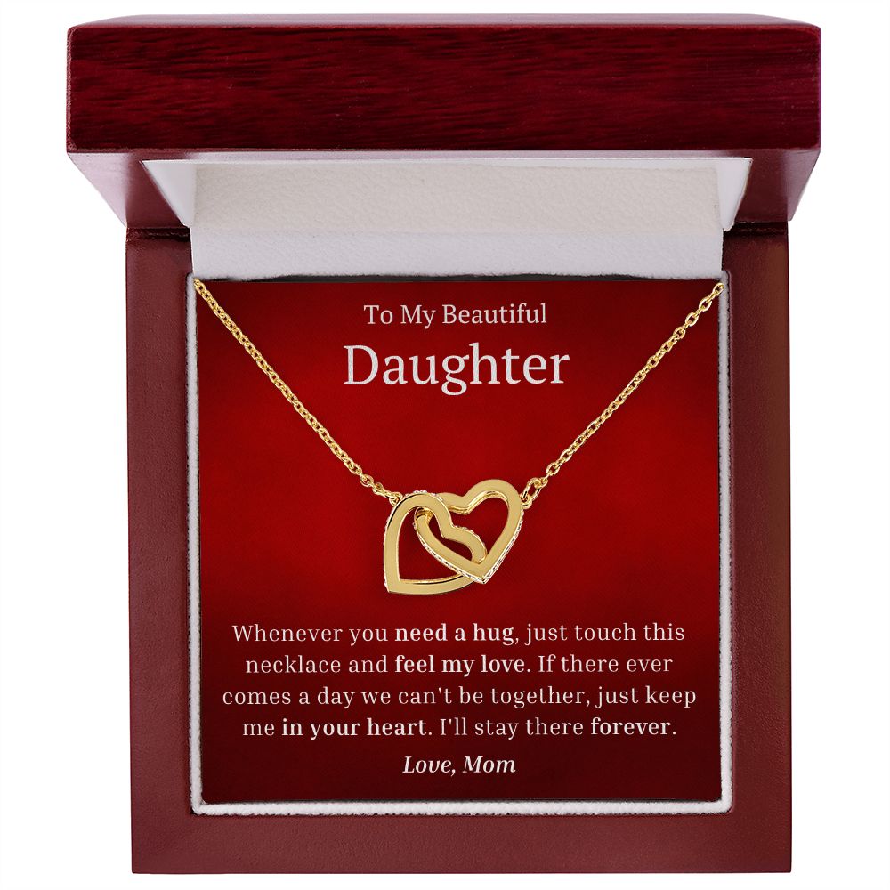 My Beautiful Daughter Interlocking Hearts Necklace