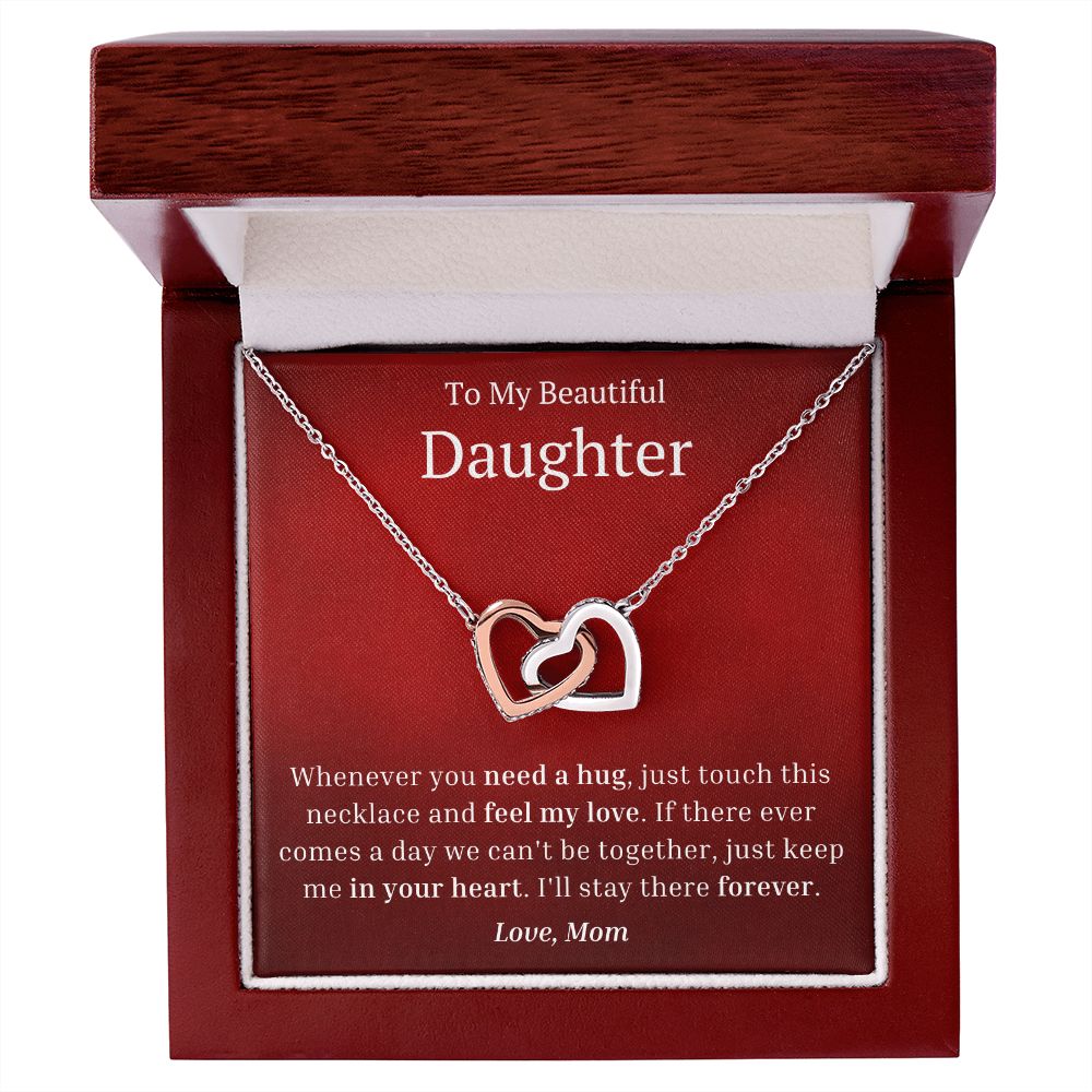 My Beautiful Daughter Interlocking Hearts Necklace