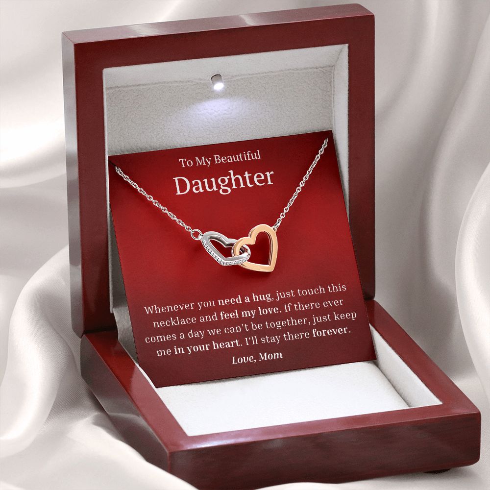 My Beautiful Daughter Interlocking Hearts Necklace