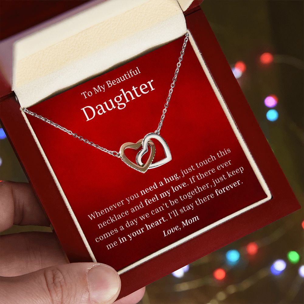 My Beautiful Daughter Interlocking Hearts Necklace