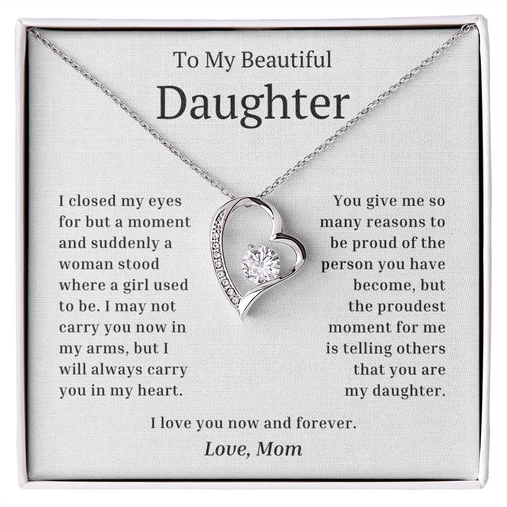 My Beautiful Daughter Closed My Eyes Forever Love Necklace