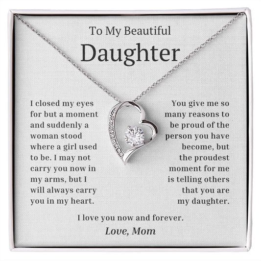 My Beautiful Daughter Closed My Eyes Forever Love Necklace