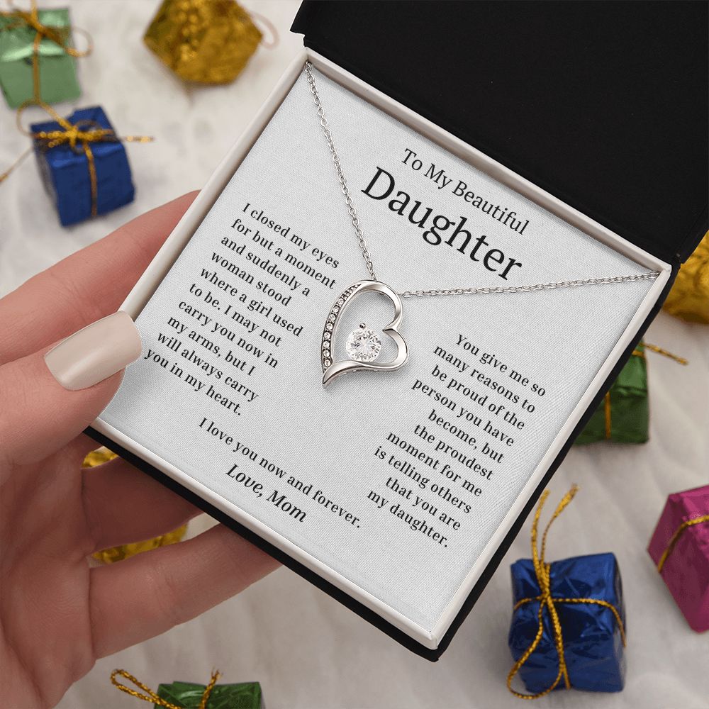 My Beautiful Daughter Closed My Eyes Forever Love Necklace
