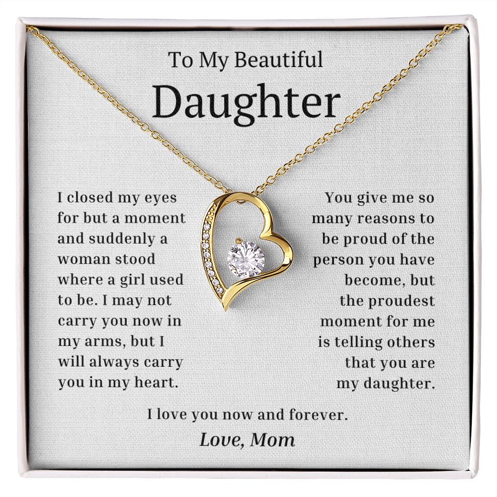 My Beautiful Daughter Closed My Eyes Forever Love Necklace